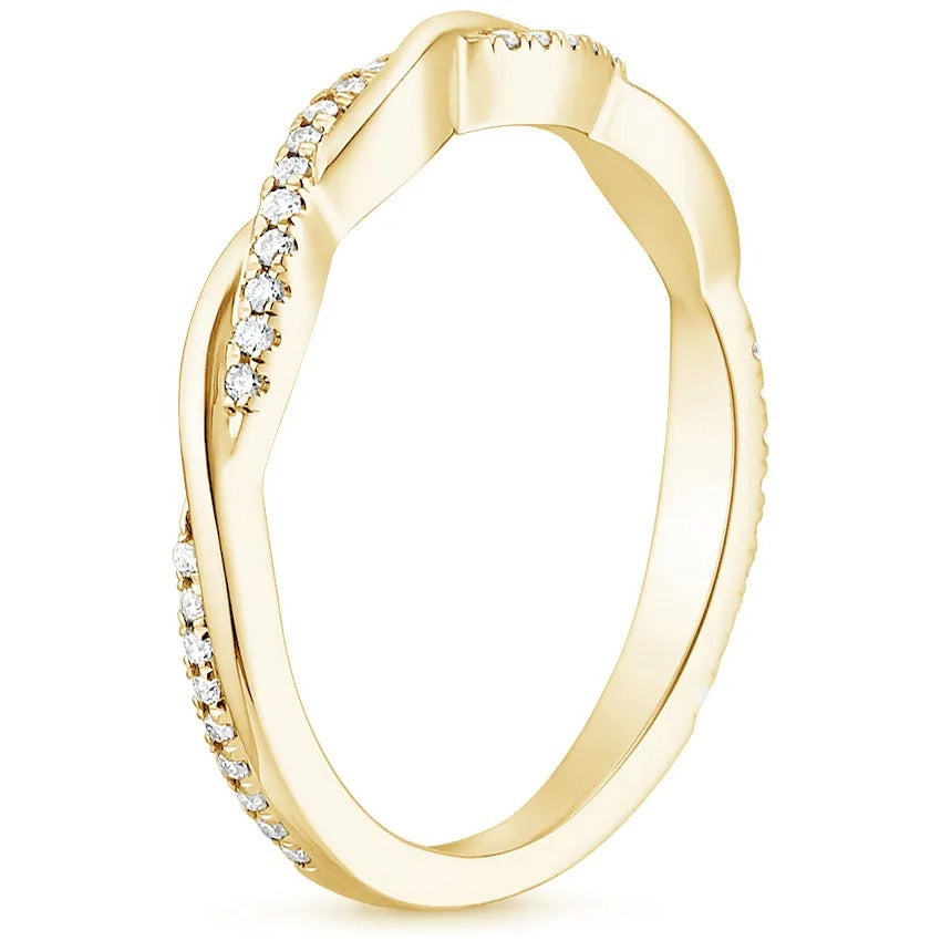Moissanite Classic Twist Round Cut Women's Wedding Band