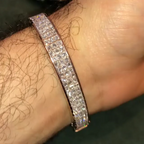 10ct Cushion-cut Diamond Sterling Silver Rose Gold Plated Handmade Bracelet