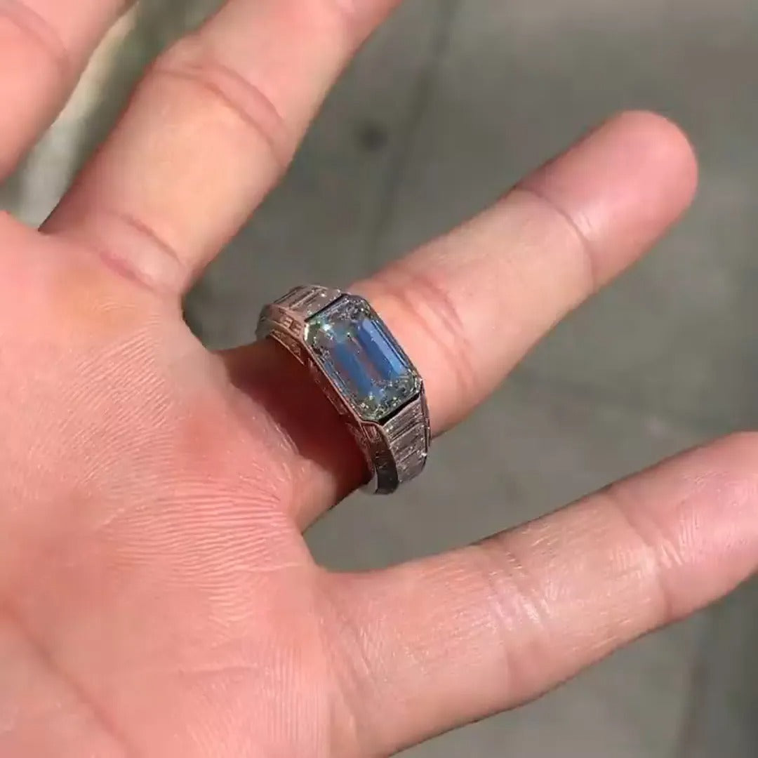 5ct Cushion-cut Sterling Silver Handmade Ring