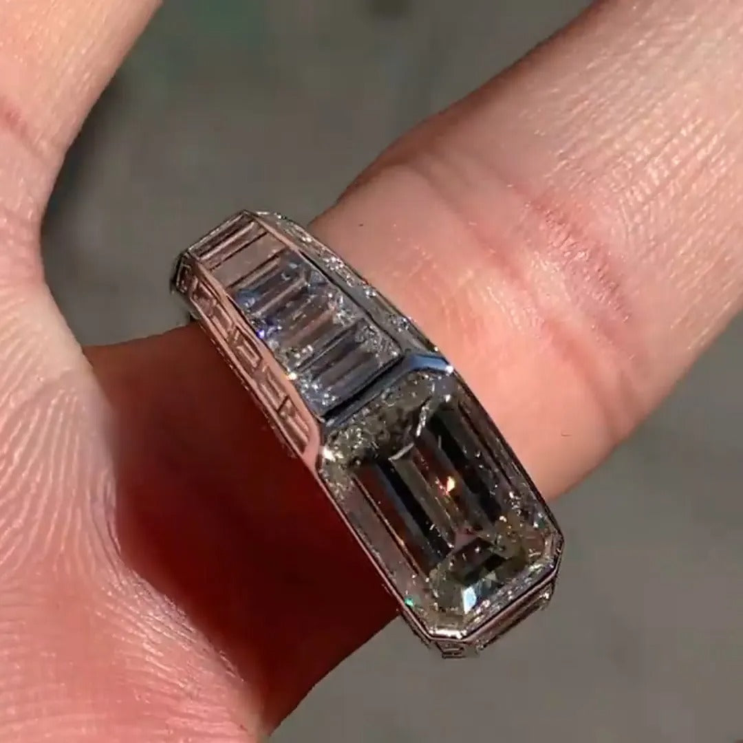 5ct Cushion-cut Sterling Silver Handmade Ring