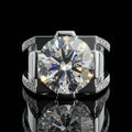 9.25ct Round Cut White Stone Ring for Men