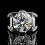9.25ct Round Cut White Stone Ring for Men