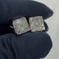 1ct Cushion Cut Sterling Silver Handmade Earrings