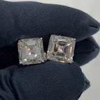 1ct Cushion Cut Sterling Silver Handmade Earrings