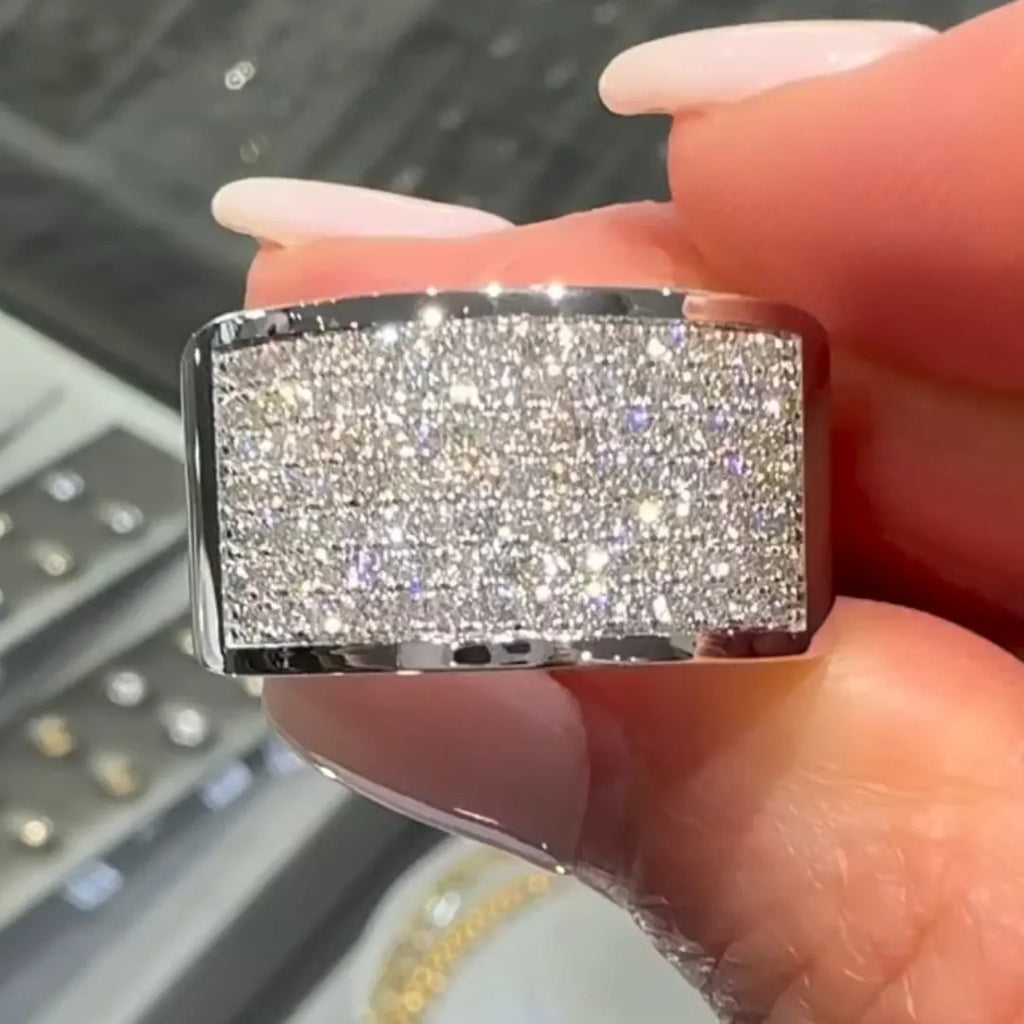 5.35ct Pave Setting Wide Band For Men