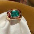 2.9ct Bezel Set Emerald Green Ring for Men