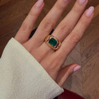 2.9ct Bezel Set Emerald Green Ring for Men