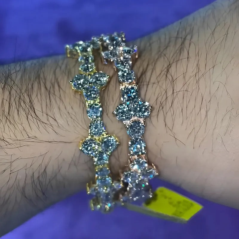 5ct Round Cut Aquamarine Sapphire Tennis Bracelet For Men