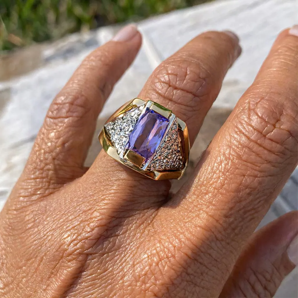 5ct Cushion Cut Amethyst Handmade Sterling Silver Plated Rose Gold Ring