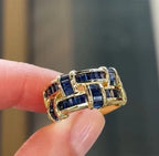5.25ctw Sapphire Blue Basket Weave Eternity Ring