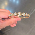 2ct Round-cut Sterling Silver Yellow Gold Plated Handmade Luxury Bracelet