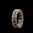3ct Emerald-cut Zircon Sterling Silver And Yellow Gold Plated Ring