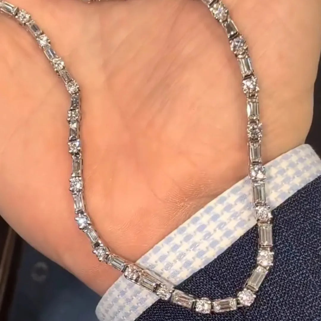25ct Cushion-cut Sterling Silver Handmade Necklace
