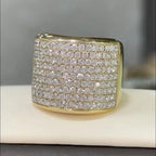 7.95ctw Multi-Row Round Cut White Stone Ring for Men