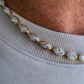 8ct Marquise-cut Zircon Handmade Sterling Silver And Yellow Gold-plated Necklace