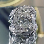 6.0 CT Luxurious Oval Cut Modern Engagement Ring In Sterling Silver