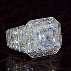2ct Asscher Cut Layered Handmade Engagement Ring
