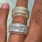 4.57ctw Multi-cut White Stone Half Eternity Ring