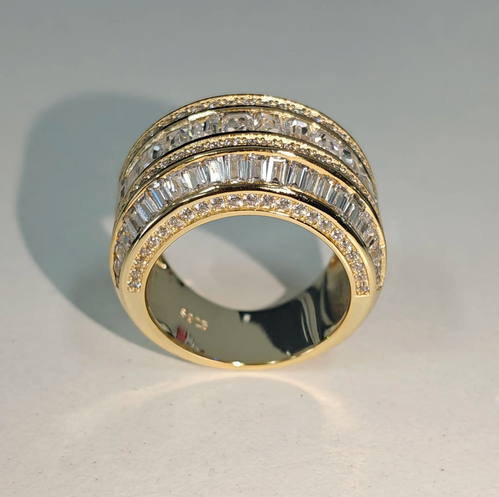 4.57ctw Multi-cut White Stone Half Eternity Ring