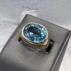 4ct Oval Cut Sterling Silver Aquamarine Ring