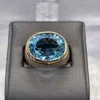 4ct Oval Cut Sterling Silver Aquamarine Ring
