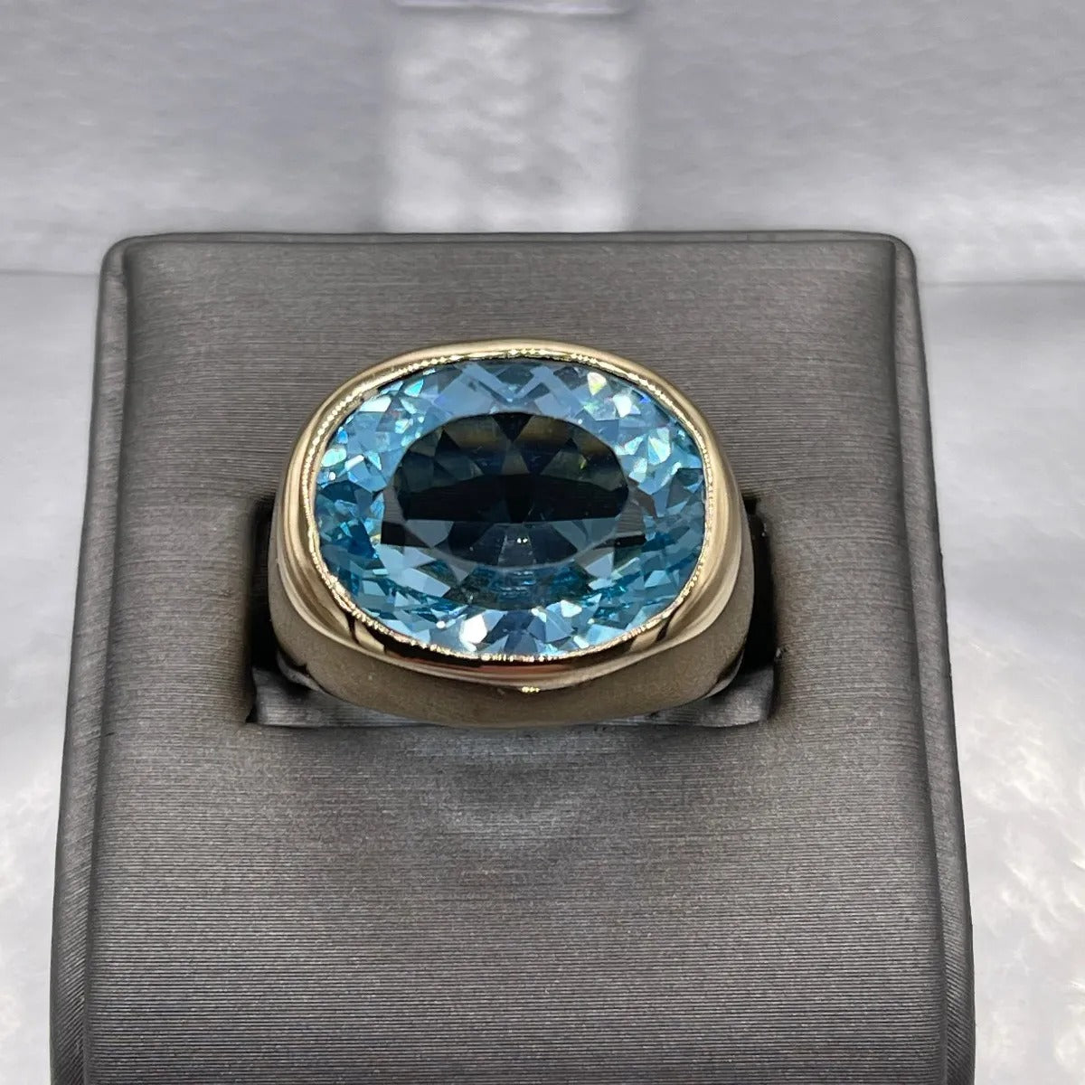 4ct Oval Cut Sterling Silver Aquamarine Ring